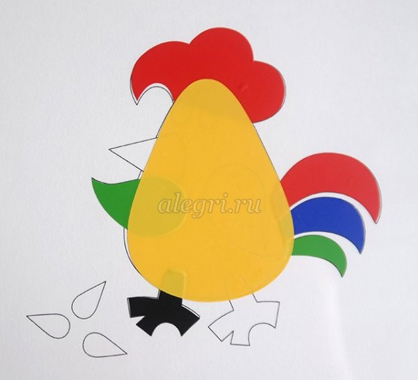 Объемная аппликация петушок