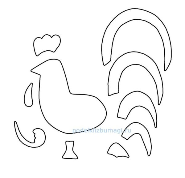 Шаблон петуха для аппликации