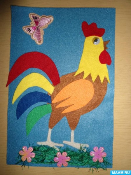 Петушок из фетра