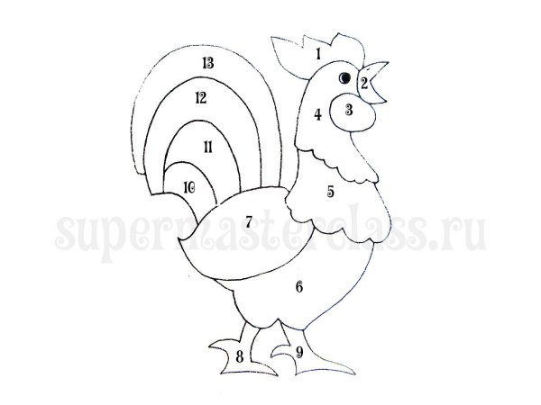 Трафарет петуха