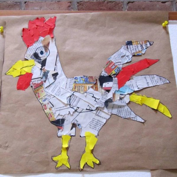 Аппликации из газет и журналов для детей