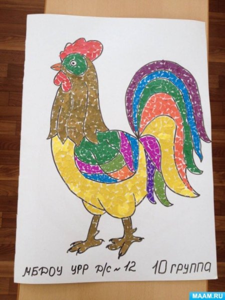 Аппликация петушок для детей подготовительной группы