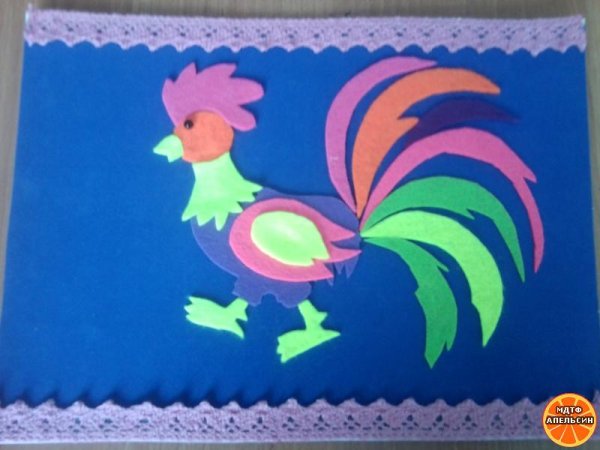 Комарова забор для петушка аппликация