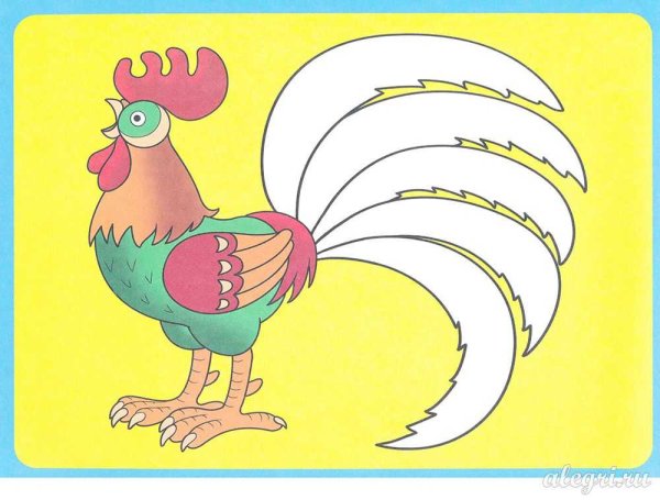 Петушок аппликация для малышей