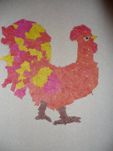 Аппликация домашние птицы