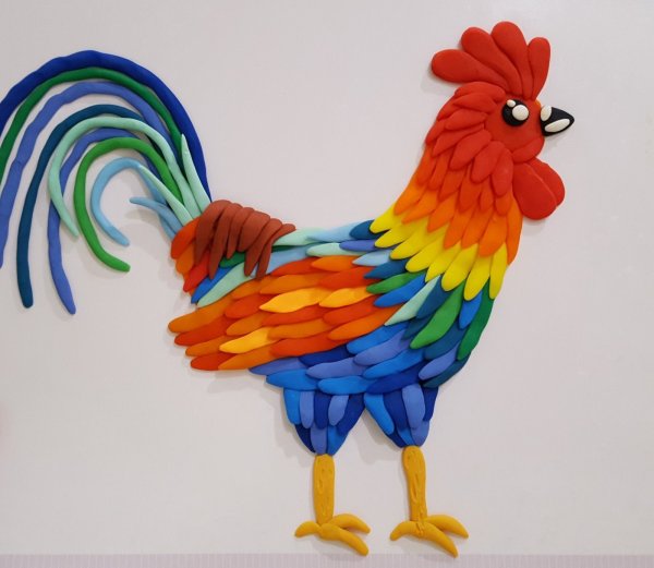 Петушок из пластилина