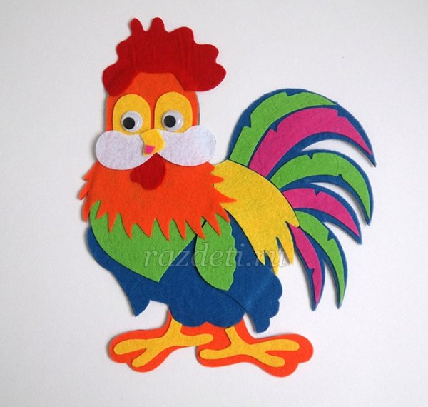 Петух из фетра