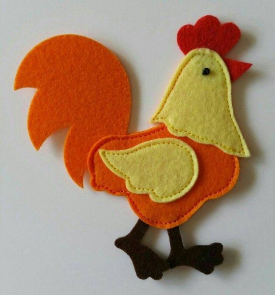 Петух из фетра
