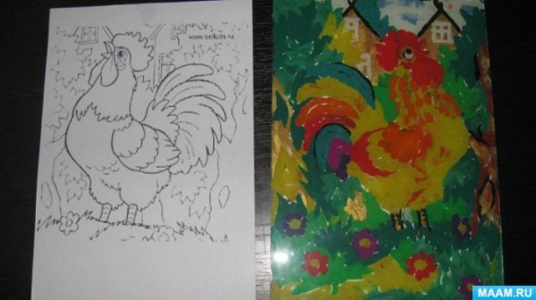 Аппликация петушок