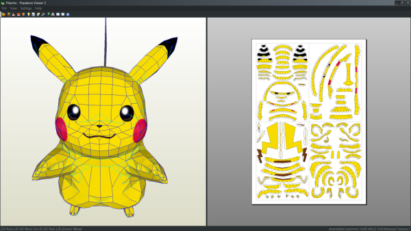 Паперкрафт Пикачу