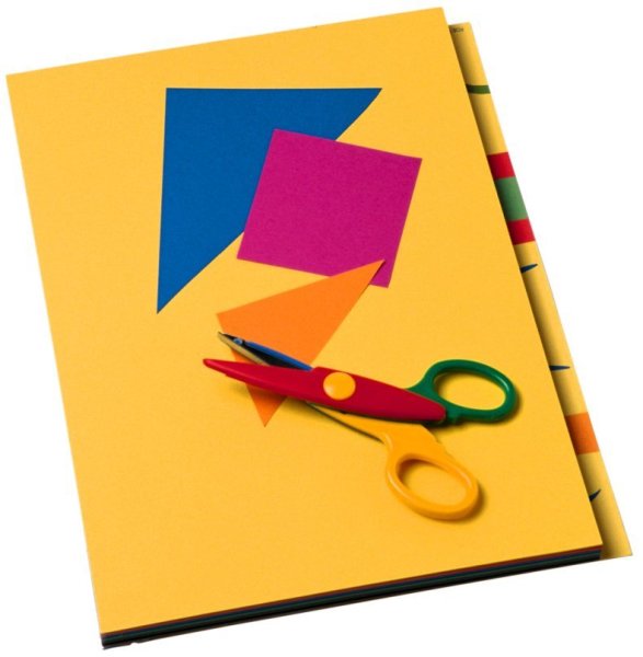 Цветная бумага ножницы клей