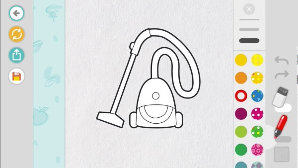 Пылесос раскраска для детей