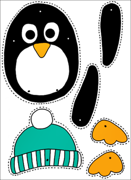 Пингвин заготовка для аппликации