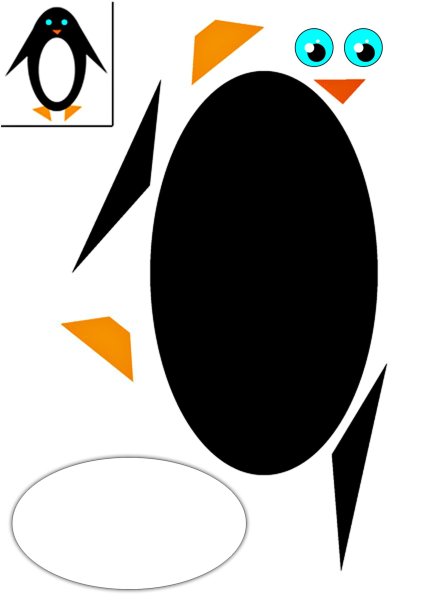 Аппликация Пингвин для малышей