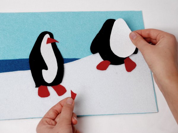 Аппликация пингвины на льдине