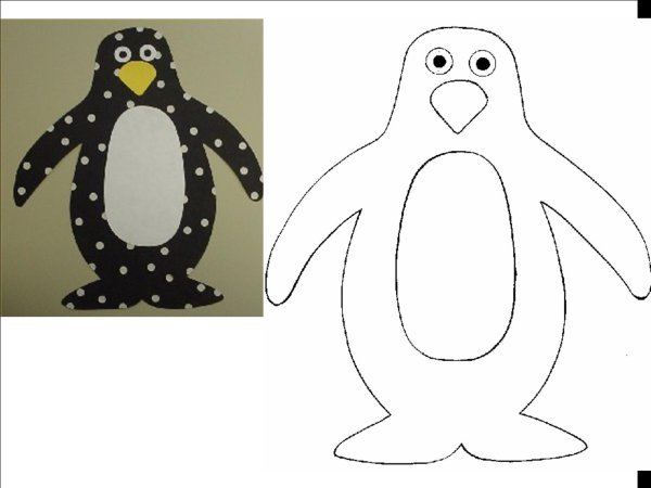 Пингвины аппликация подготовительная