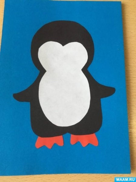 Аппликация Пингвин старшая