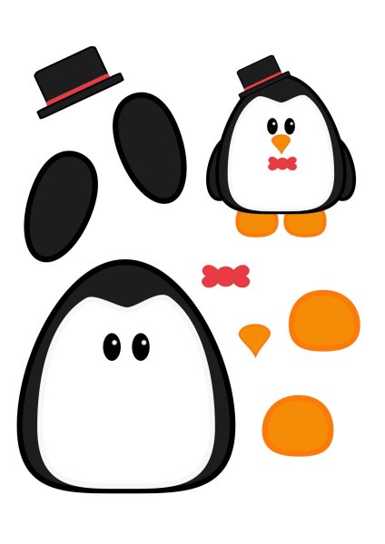 Шаблон пингвина для аппликации