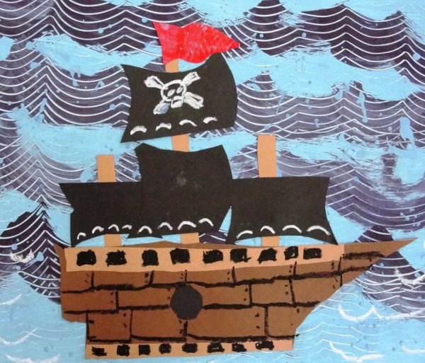 Объемная аппликация корабль