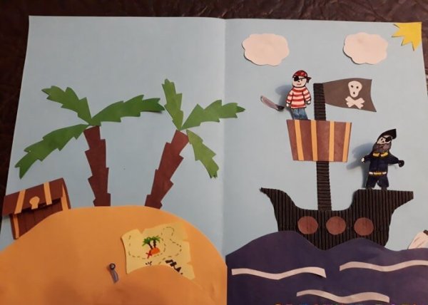 Пиратский корабль аппликация для детей