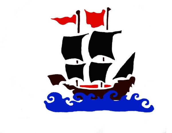 Аппликация кораблика с парусами для детей