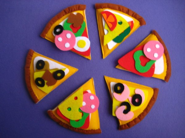 Пицца игрушка из фетра