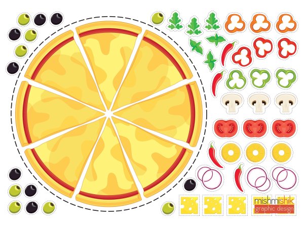 Детали для пиццы для вырезки