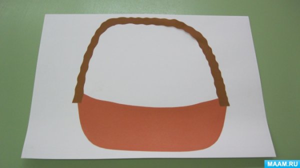 Аппликация корзинка с грибами средняя группа