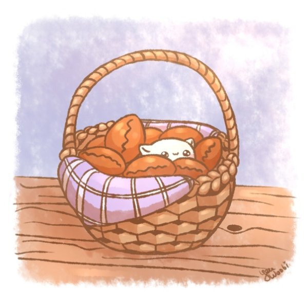 Корзина с пирожками рисунок