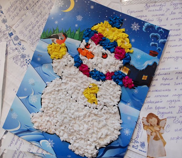 Аппликация день рождения Деда Мороза