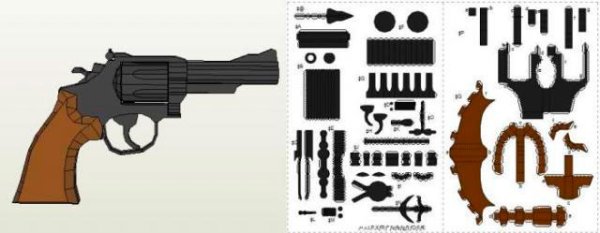 Развертка автомата из бумаги