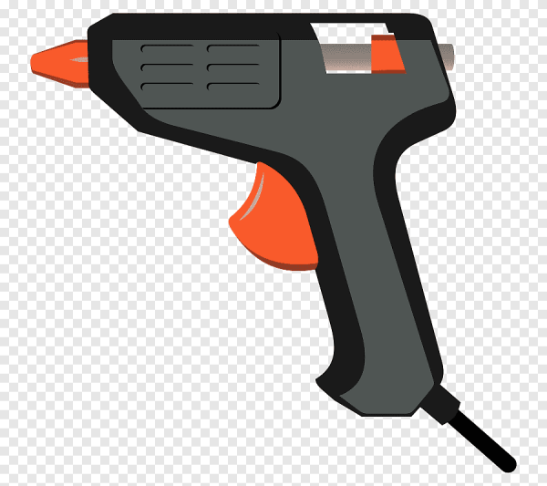 Клей пистолет на прозрачном фоне