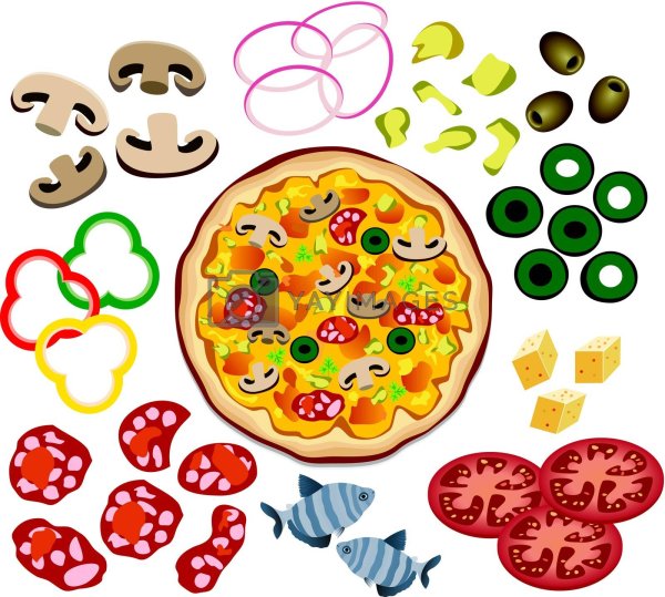 Ингредиенты для пиццы аппликация