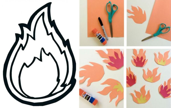 Поделка огонь из бумаги