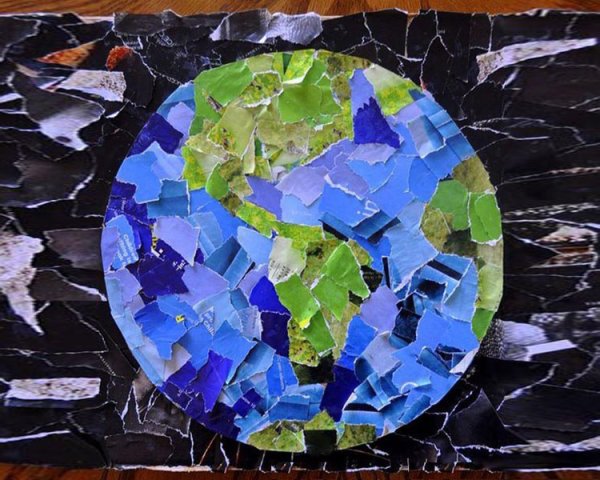 Аппликация из обрывной бумаги