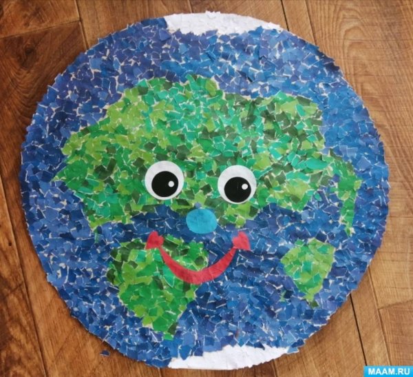 Аппликация Обрывная старшая группа наша Планета земля Глобус