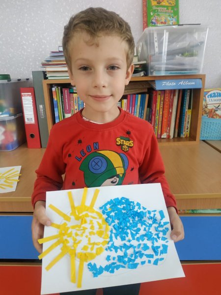 Обрывная аппликация солнышко старшая группа