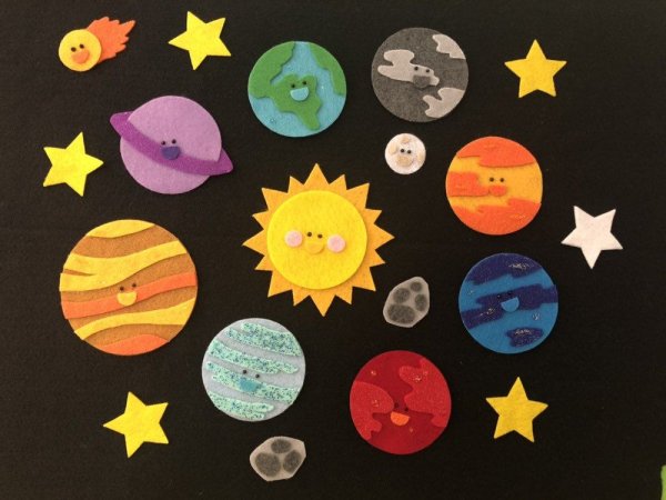 Детские аппликации про космос