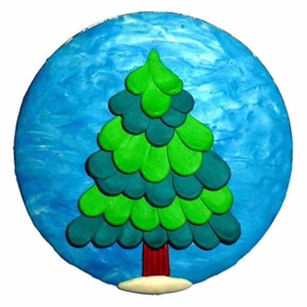 Пластилинография для детей новый год