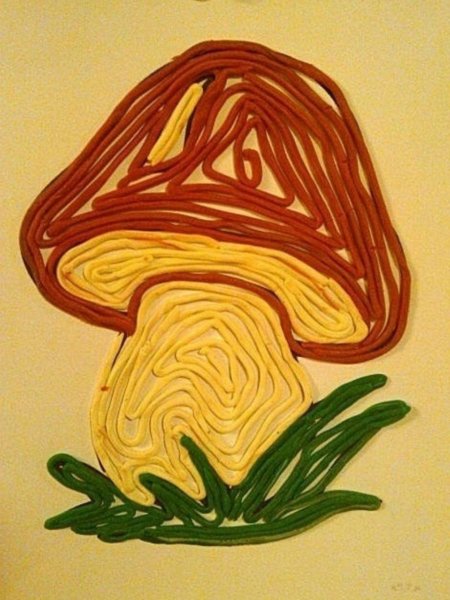 Пластилиновая живопись из жгутиков