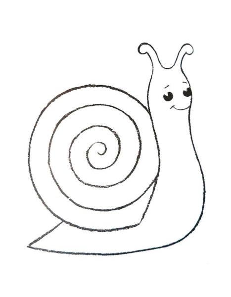 Улитка раскраска для малышей