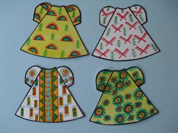 Украшение платья рисование в средней группе