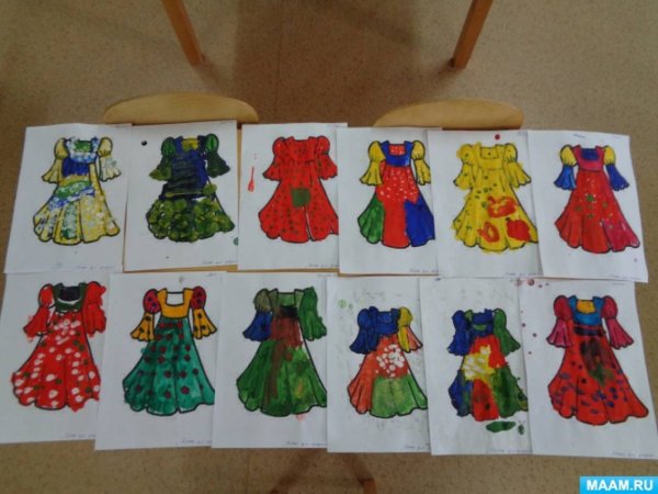 Платье рисование в младшей группе