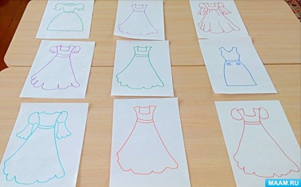 Рисование платье для мамы в средней группе