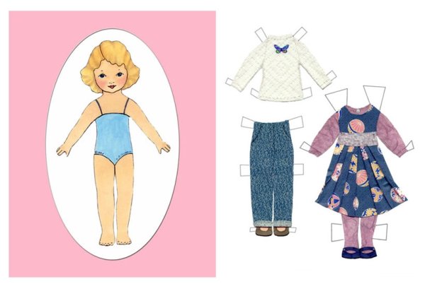 Аппликация в детский сад куколка