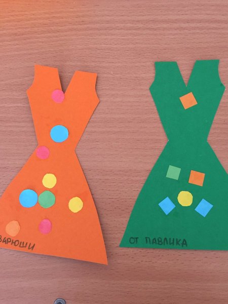 Аппликация платье для мамы 2 младшая группа