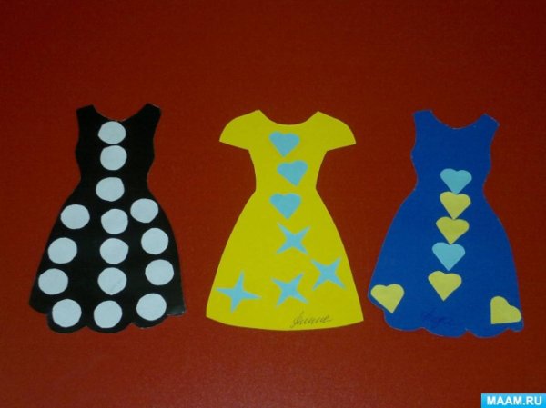 Аппликация платье для мамы в подготовительной группе