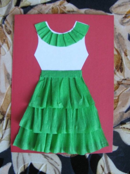 Аппликация платье для мамы в старшей группе