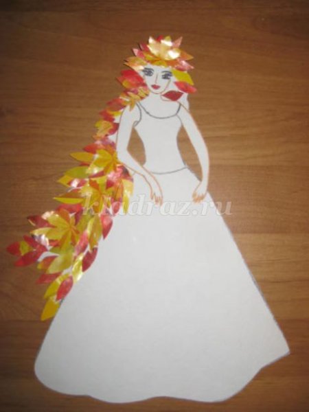 Аппликация кукла осень