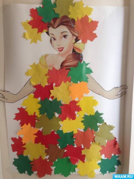 Аппликация девушка осень